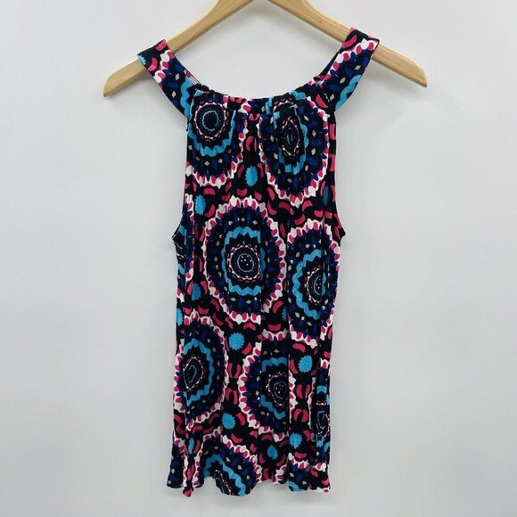 INC International Concepts Womens Medium Studded Printed Tank Top in Black 1863 - Picture 1 of 6